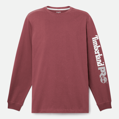 Timberland Pro Core Logo Long-Sleeve T-Shirt Maroon Men'S