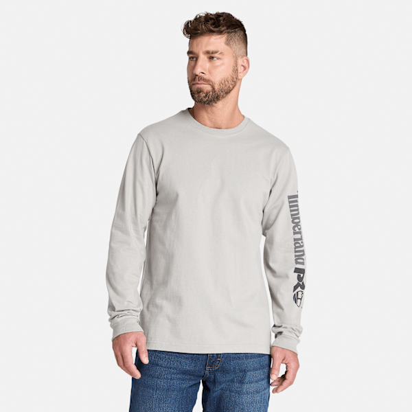 Timberland Pro Core Logo Long-Sleeve T-Shirt Greige Men'S