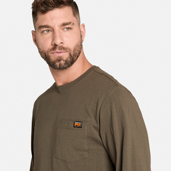 Timberland Pro Core Pocket Long-Sleeve T-Shirt Olive Night Men'S