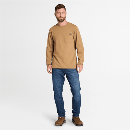 Timberland Pro Core Pocket Long-Sleeve T-Shirt Dark Wheat Men'S