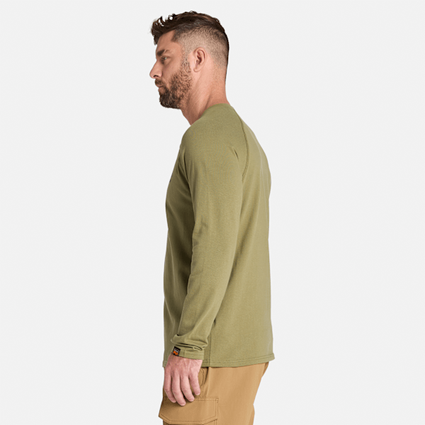 Timberland Pro Core Reflective Logo Long-Sleeve T-Shirt Burnt Olive Men'S