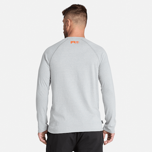 Timberland Pro Core Reflective Logo Long-Sleeve T-Shirt Medium Grey Heather Men'S