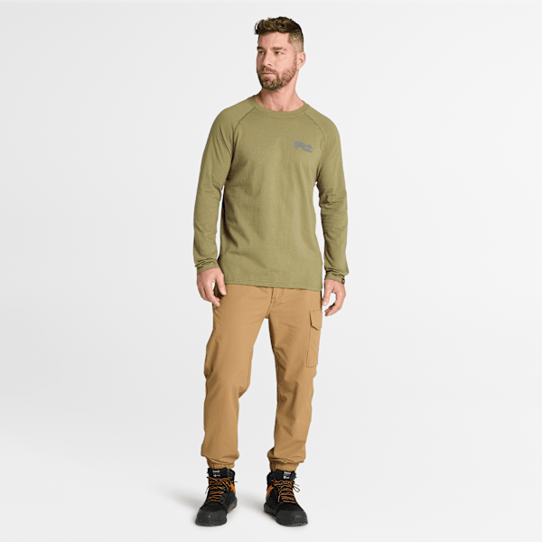 Timberland Pro Core Reflective Logo Long-Sleeve T-Shirt Burnt Olive Men'S