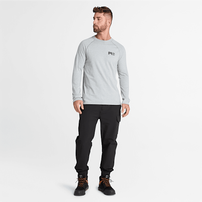 Timberland Pro Core Reflective Logo Long-Sleeve T-Shirt Medium Grey Heather Men'S