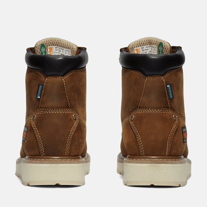 Timberland Pro Gridworks 6" Waterproof Moc-Toe Work Boot Brown Full-Grain Men'S