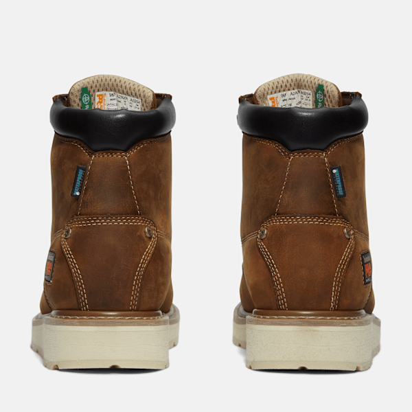 Timberland Pro Gridworks 6" Waterproof Moc-Toe Work Boot Brown Full-Grain Men'S