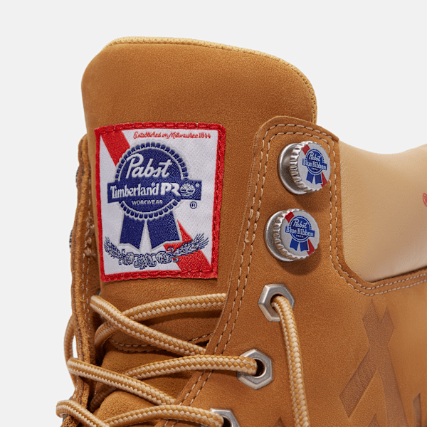 Timberland Pro And Pabst Blue Ribbon Direct Attach 6" Soft Toe Waterproof Work Boot Wheat Nubuck Men'S