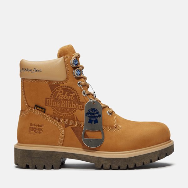 Timberland Pro And Pabst Blue Ribbon Direct Attach 6" Soft Toe Waterproof Work Boot Wheat Nubuck Men'S