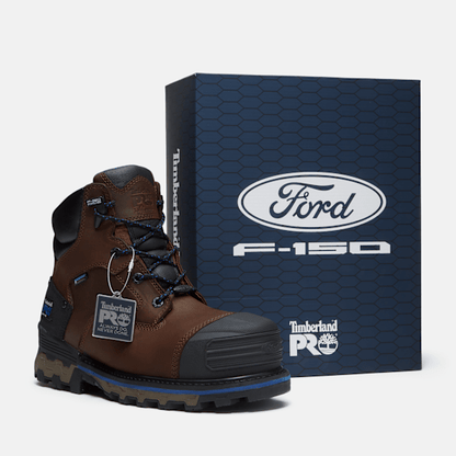 Timberland Pro X Ford Boondock 6" Waterproof Work Boot Brown/Blue Men'S
