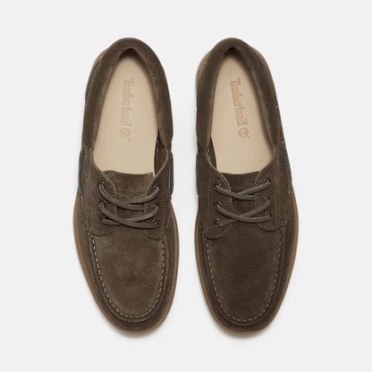 Timberland Portofino Pier Boat Shoe Dark Brown Suede/Beige Men'S