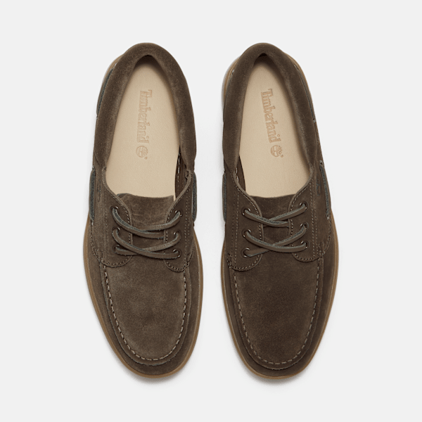 Timberland Portofino Pier Boat Shoe Dark Brown Suede/Beige Men'S