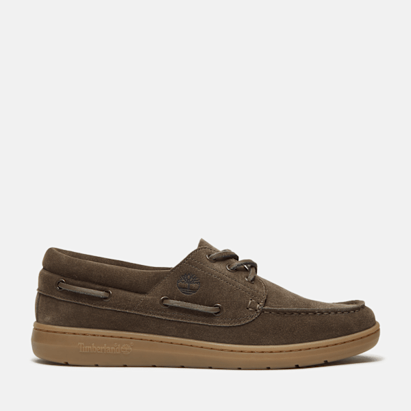 Timberland Portofino Pier Boat Shoe Dark Brown Suede/Beige Men'S