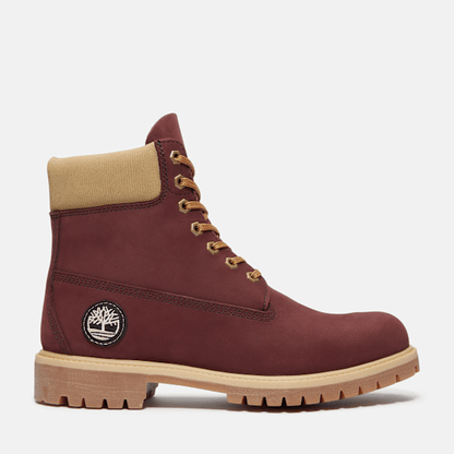 Timberland Premium 6-Inch Waterproof Boot Burgundy Nubuck Men'S