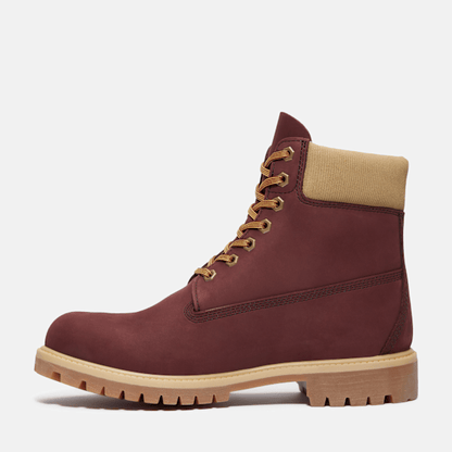Timberland Premium 6-Inch Waterproof Boot Burgundy Nubuck Men'S