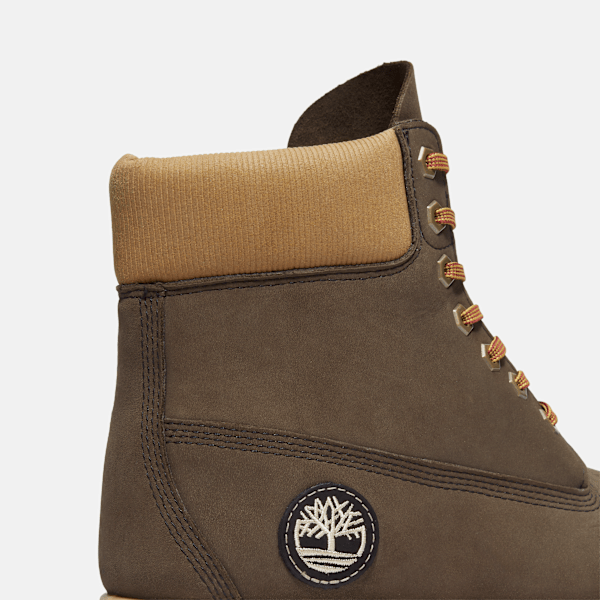 Timberland Premium 6-Inch Waterproof Boot Dark Brown Nubuck/Olive Men'S