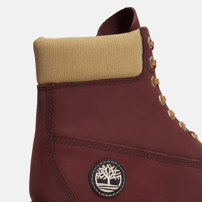 Timberland Premium 6-Inch Waterproof Boot Burgundy Nubuck Men'S
