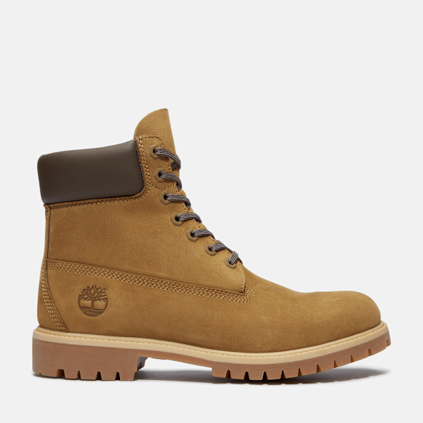 Timberland Premium 6-Inch Waterproof Boot Olive Nubuck/Dark Brown Men'S