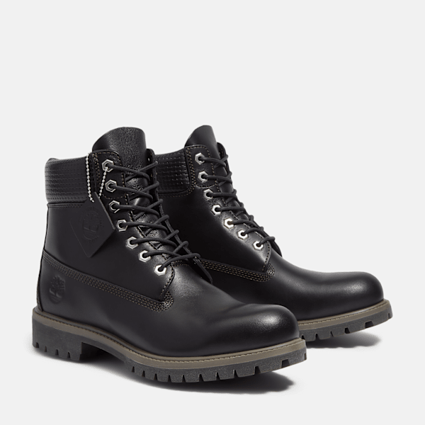 Timberland Premium 6-Inch Waterproof Boot Black Full-Grain/Dark Brown Men'S