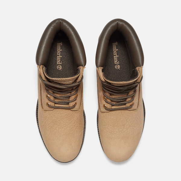 Timberland Premium 6-Inch Waterproof Boot Beige Nubuck/Dark Brown Men'S