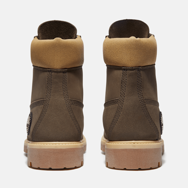 Timberland Premium 6-Inch Waterproof Boot Dark Brown Nubuck/Olive Men'S