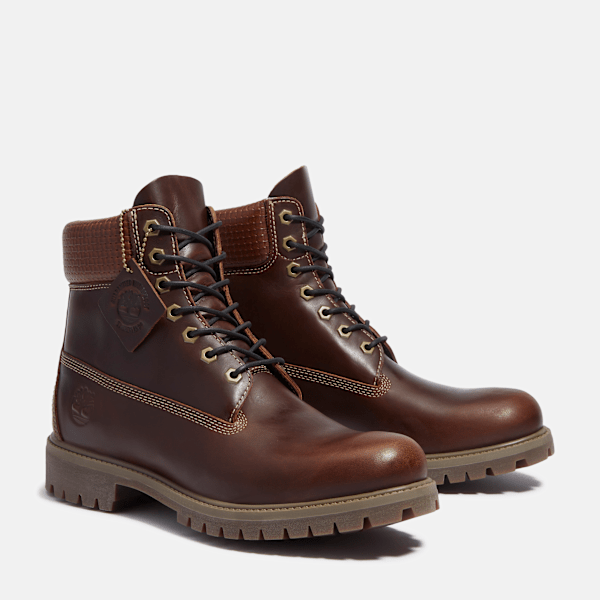 Timberland Premium 6-Inch Waterproof Boot Brown Full-Grain/Black Men'S