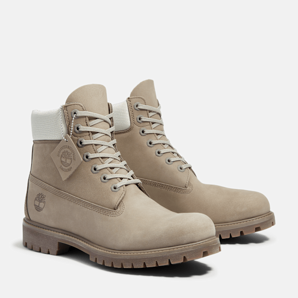Timberland Premium 6-Inch Waterproof Boot Grey Nubuck/Light Green Men'S