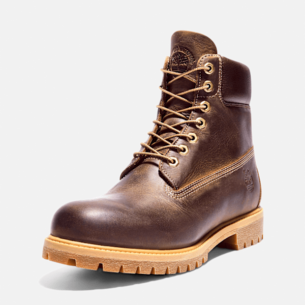 Timberland Premium 6-Inch Waterproof Heritage Boot Medium Brown Full-Grain Men'S