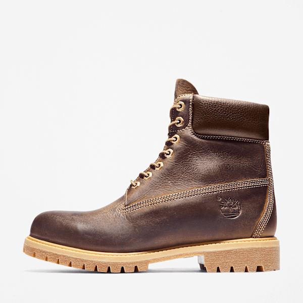 Timberland Premium 6-Inch Waterproof Heritage Boot Medium Brown Full-Grain Men'S
