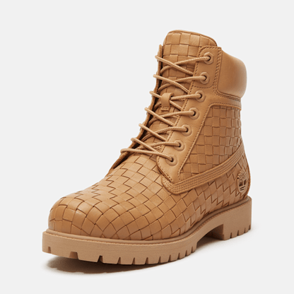 Timberland Textured Premium 6-Inch Boot Beige Full-Grain Men'S