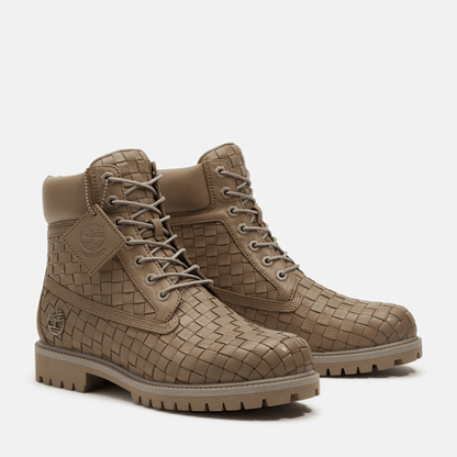 Timberland Textured Premium 6-Inch Boot Olive Full-Grain Men'S