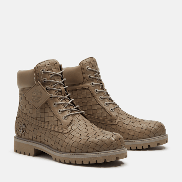 Timberland Textured Premium 6-Inch Boot Olive Full-Grain Men'S