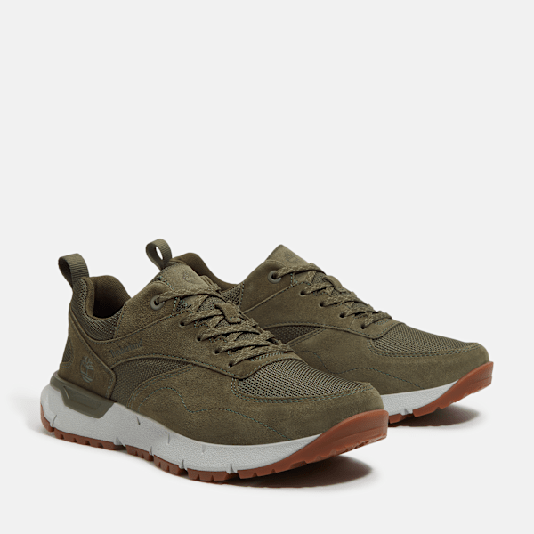 Timberland Voyager Park Low Lace-Up Sneaker Dark Green Mesh Men'S