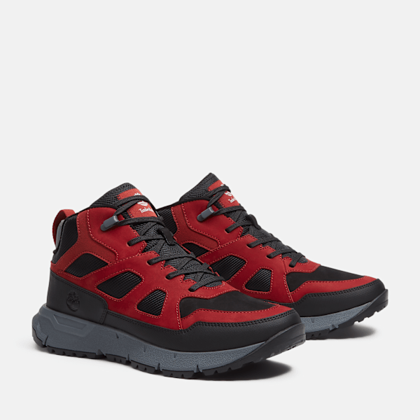 Timberland Voyager Valley Sneaker Black Nubuck/Red Men'S