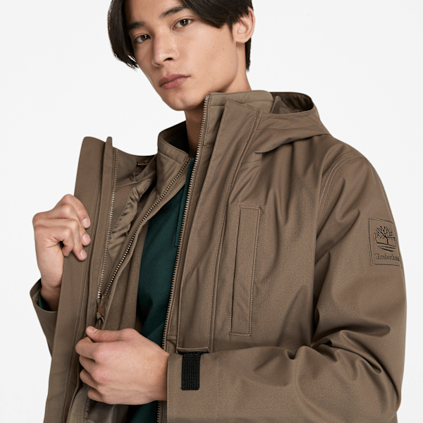 Timberland Water-Resistant 3-In-1 Hooded Jacket Chocolate Chip Men'S