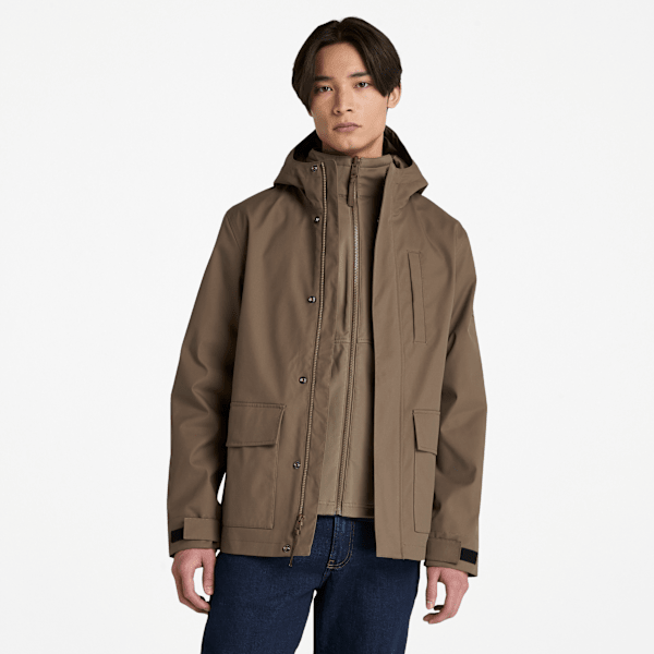 Timberland Water-Resistant 3-In-1 Hooded Jacket Chocolate Chip Men'S