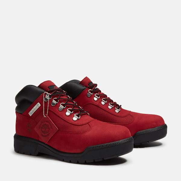 Timberland Waterproof Field Boot Dark Red Nubuck Men'S