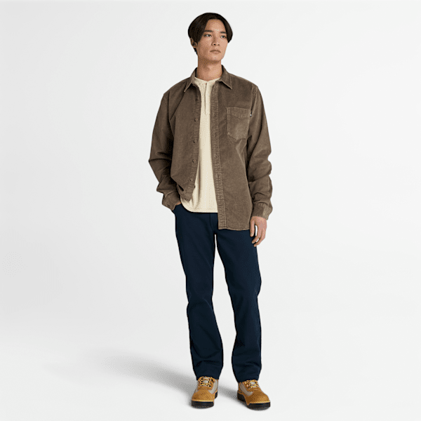 Timberland Wharf River Waffle Henley Long-Sleeve Polo Shirt Light Beige Men'S