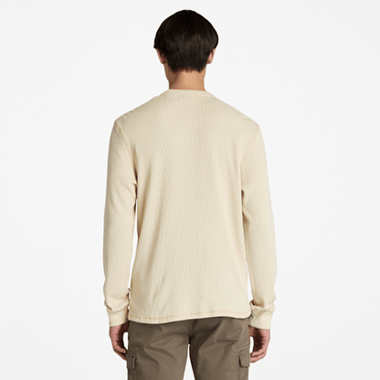 Timberland Wharf River Waffle Long-Sleeve Polo Shirt Light Beige Men'S