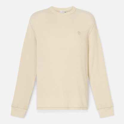 Timberland Wharf River Waffle Long-Sleeve Polo Shirt Light Beige Men'S