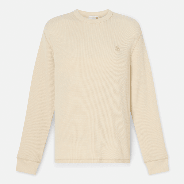 Timberland Wharf River Waffle Long-Sleeve Polo Shirt Light Beige Men'S