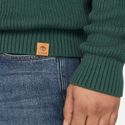 Timberland Williams River Textured Quarter-Zip Sweater Dark Forest Green Men'S