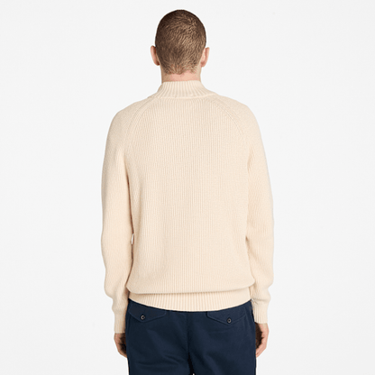 Timberland Williams River Textured Quarter-Zip Sweater Light Beige Men'S