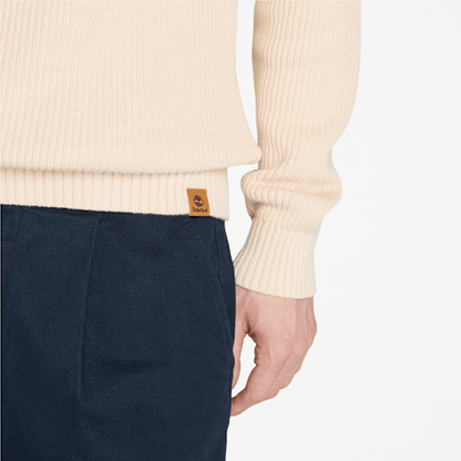 Timberland Williams River Textured Quarter-Zip Sweater Light Beige Men'S