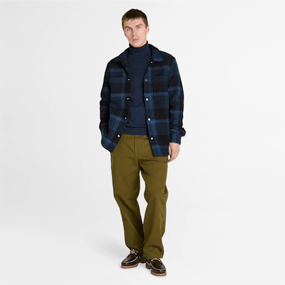 Timberland Wool Blend Shacket Dark Navy Men'S