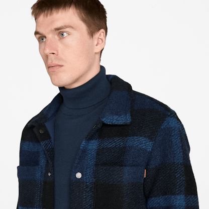 Timberland Wool Blend Shacket Dark Navy Men'S