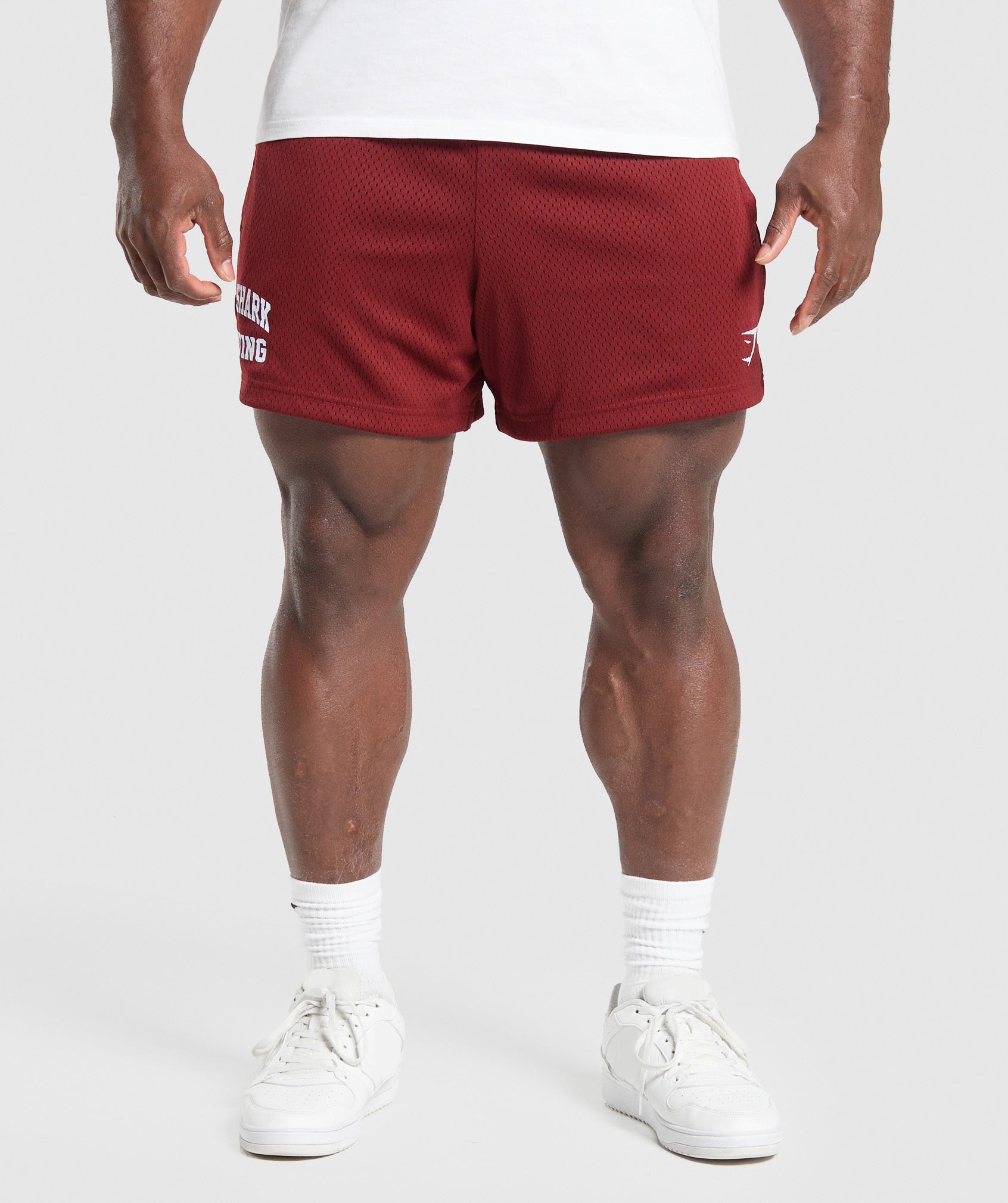 Gymshark Lifting Mesh 5" Shorts Sets Red