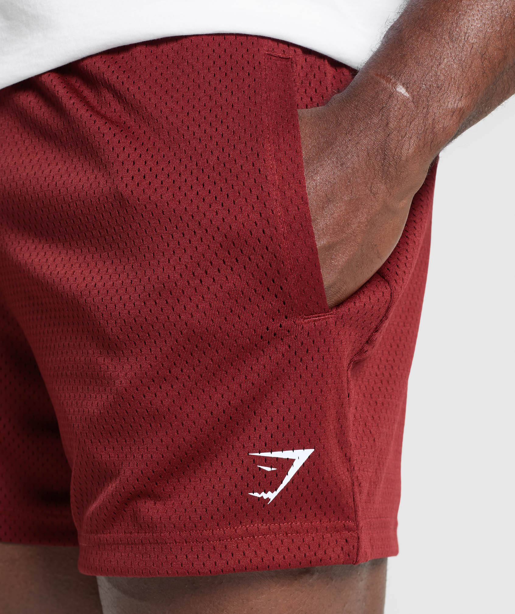 Gymshark Lifting Mesh 5" Shorts Sets Red