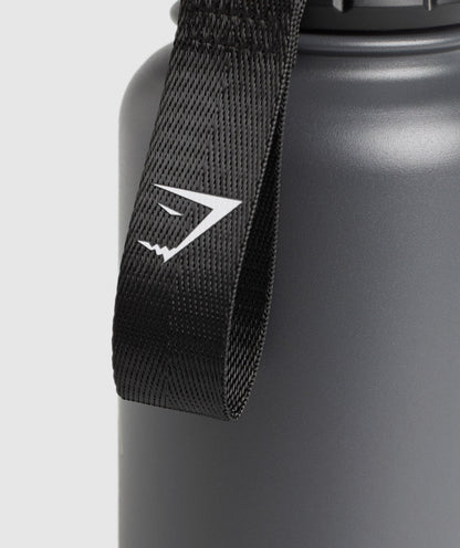 Gymshark Metal Insulated Bottle 1L Onyx Grey