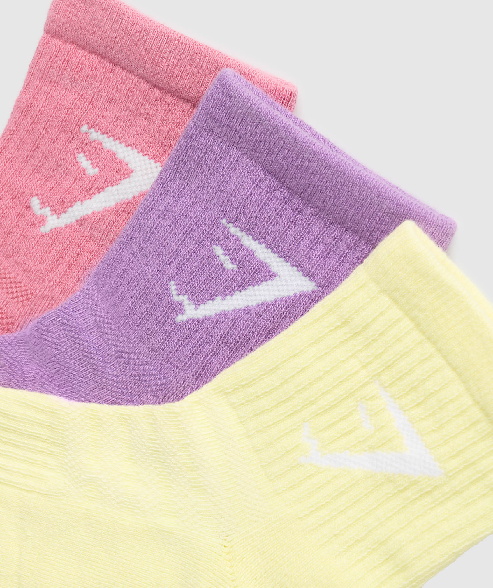 Women's Gymshark Midi 3Pk Socks Active Purple