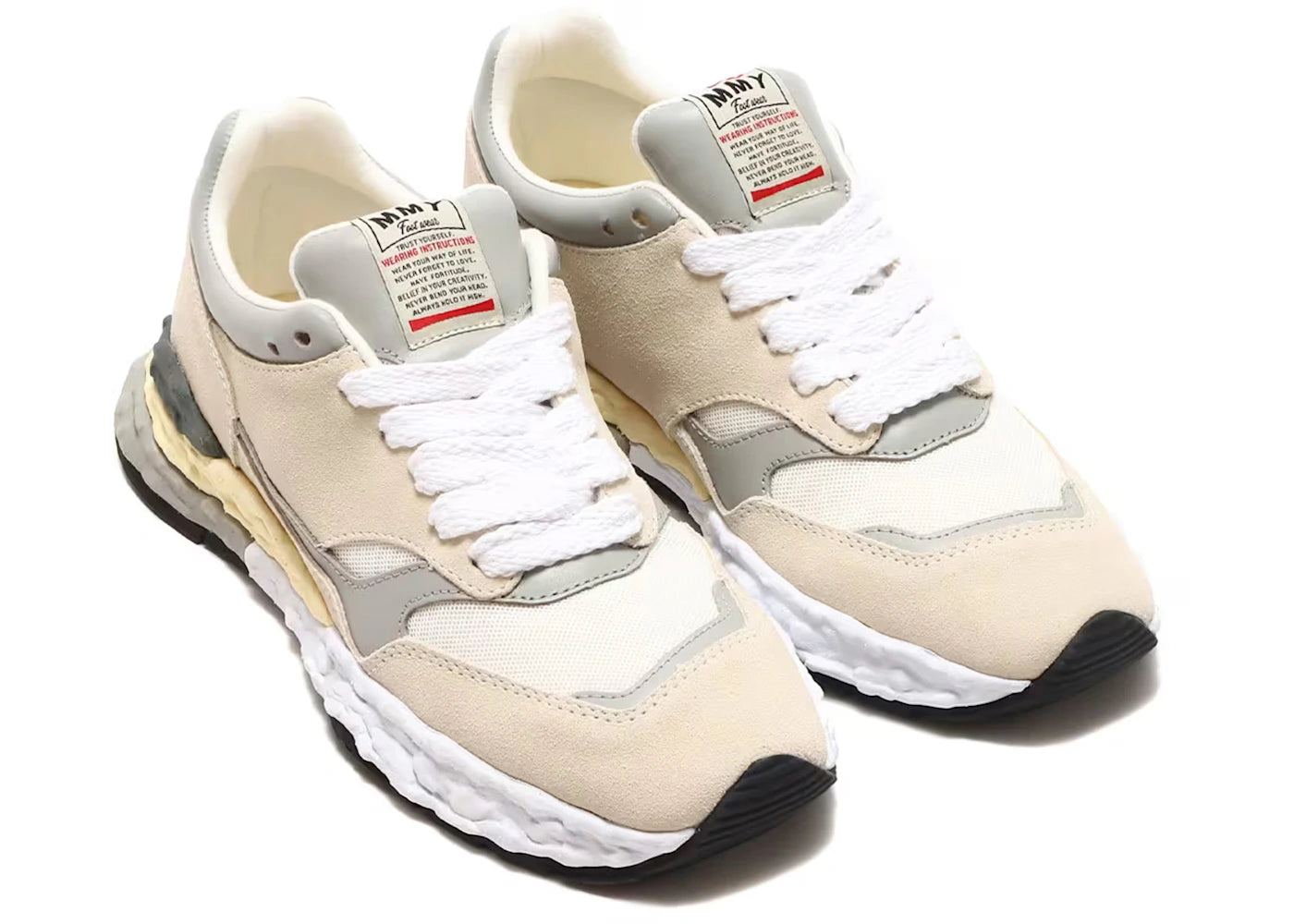 Maison Mihara Yasuhiro George Leather Low White Cream